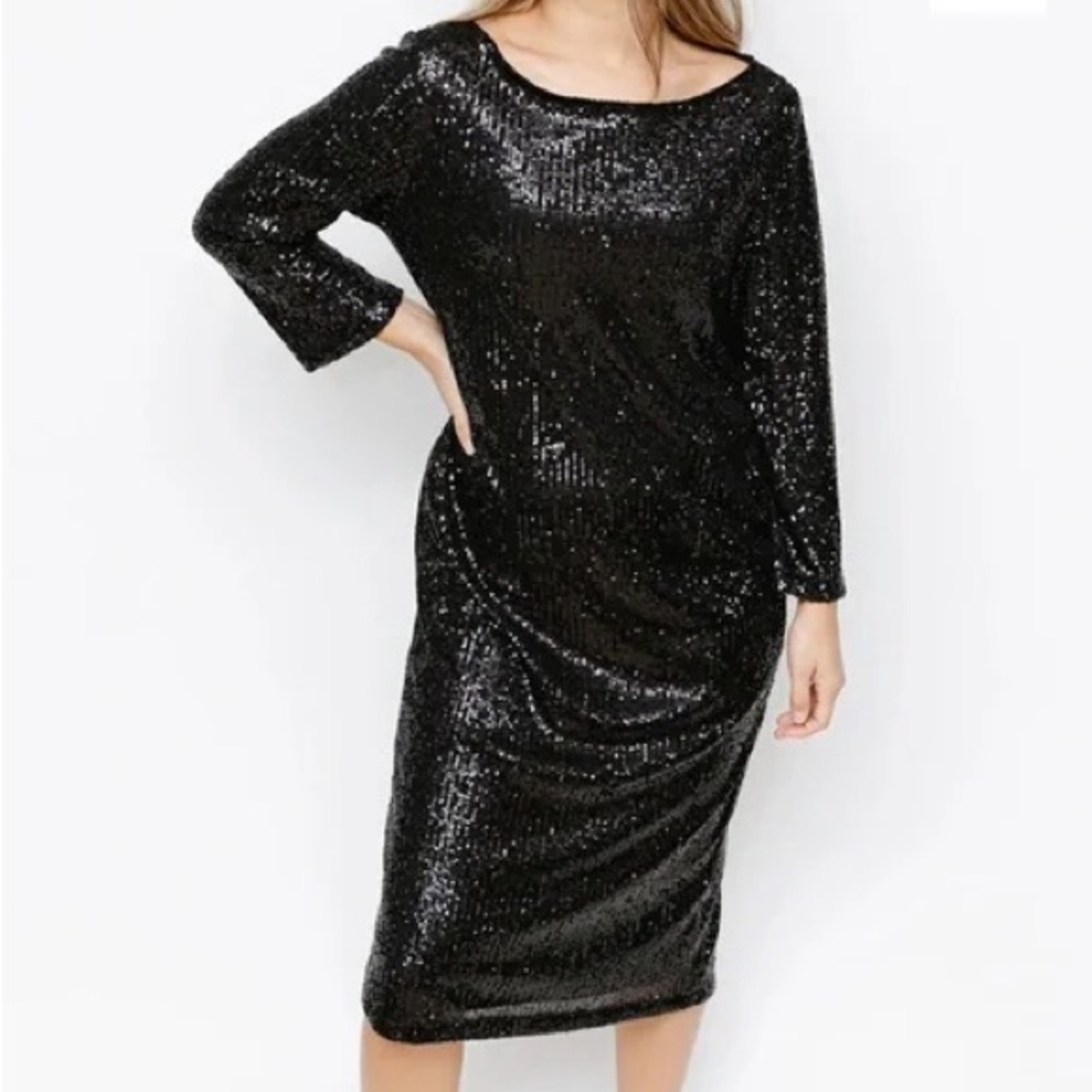 NWT Smash and Tess Forever Frosted Black Sequin Dress - 3X